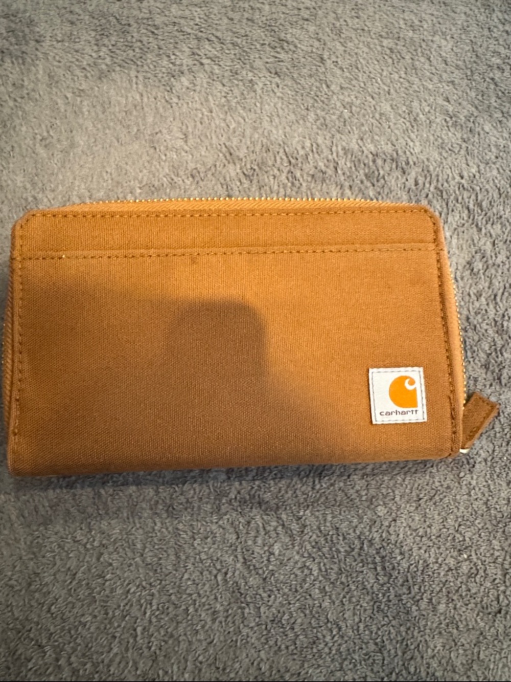 Carhartt Tan Canvas Zip Wallet with Logo Patch